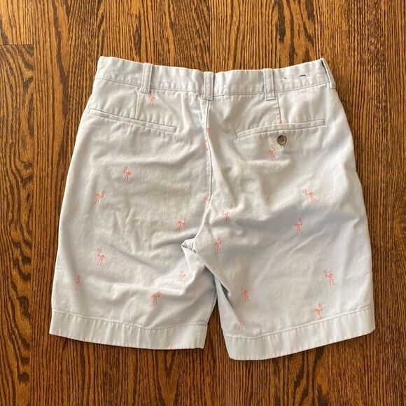 J Crew 30W Shorts Pink Flamingo Print Pattern Pockets Belt Loops - Picture 3 of 5